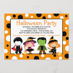 Kostüm scherzt Halloween-Party-Einladungen Einladung
