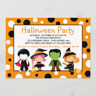 Kostüm scherzt Halloween-Party-Einladungen Einladung