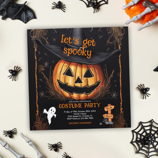 Kostüm Spooky Party Halloween Einladung (Costume Spooky Party Halloween Invitation)