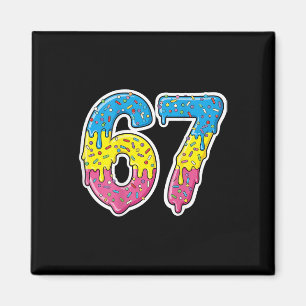 Kostüm T-Shirt Nummer 67 Erwachsene Pink für Fraue Magnet