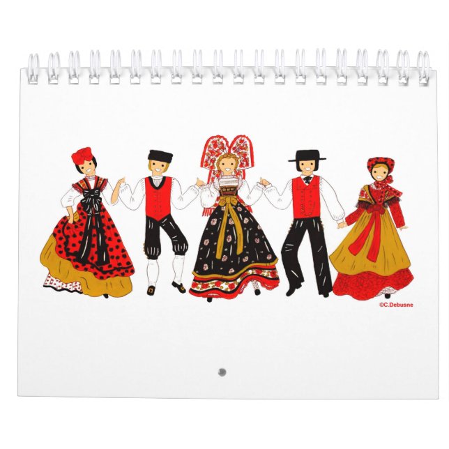 Kostüm Tradinel d'Alsace, Frankreich Kalender (Rückseite)