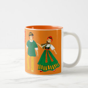 Kostüm von Munster, Elsass, Frankreich Zweifarbige Tasse