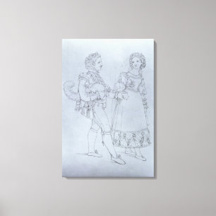 Kostümdesigns Figaro und Susanna aus der Oper Leinwanddruck