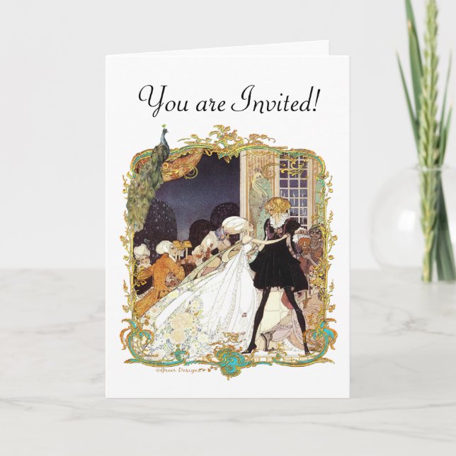 Kostüme Ball Vintag Style Art Design Einladung (Vorderseite)