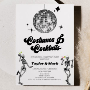 Kostüme Cocktails Disco Halloween-Party Einladung