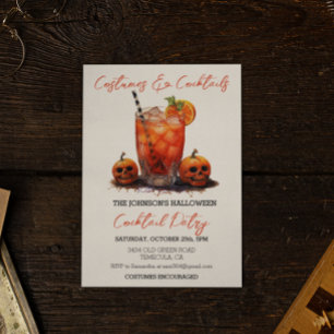 Kostüme & Cocktails Halloween-Party Aquarell Einladung