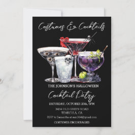 Kostüme & Cocktails Halloween-Party Aquarell Einladung