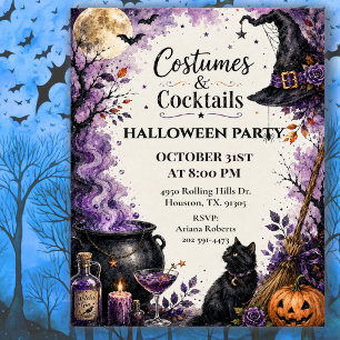 Kostüme Cocktails Halloween-Party-Feier Einladung