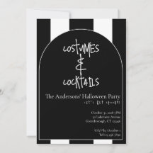 Kostüme Cocktails Halloween Schwarz Weiß Streifen