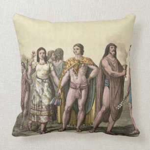 Kostüme der Mexikaner (Farbstich) Kissen