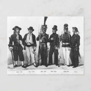 Kostüme französischer Marinen von 1680 bis 1854 Postkarte