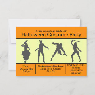 Kostüme Silhouette Orange - 3x5 Party laden Einladung