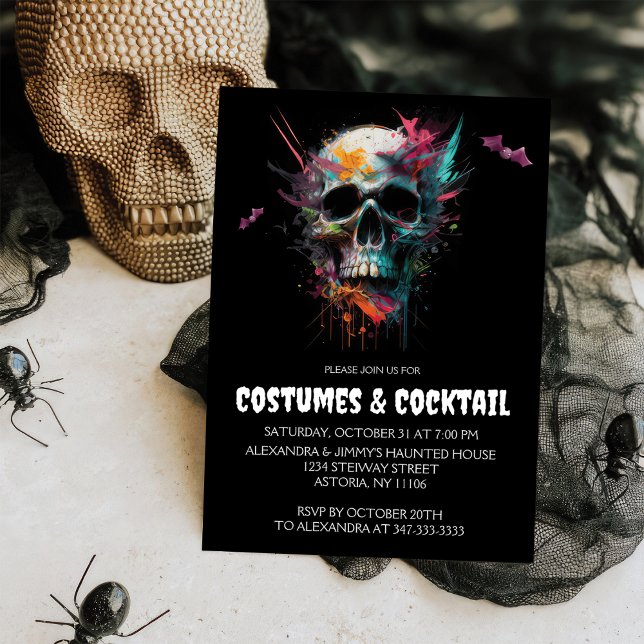 Kostüme und Cocktail Halloween-Party Einladung (Von Creator hochgeladen)