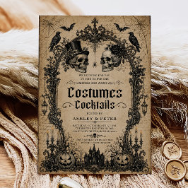 Kostüme und Cocktails Erwachsene Halloween-Party Einladung
