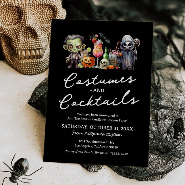 Kostüme und Cocktails Erwachsene Halloween-Party Einladung (Von Creator hochgeladen)