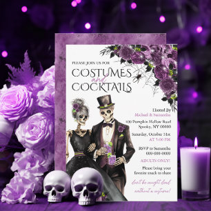 Kostüme und Cocktails Erwachsenen-Halloween-Party Einladung
