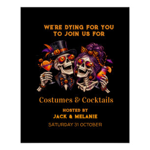 Kostüme und Cocktails Erwachsenenparty Halloween  Poster
