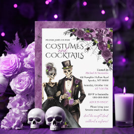 Kostüme und Cocktails Erwachsenes Halloween-Party Einladung