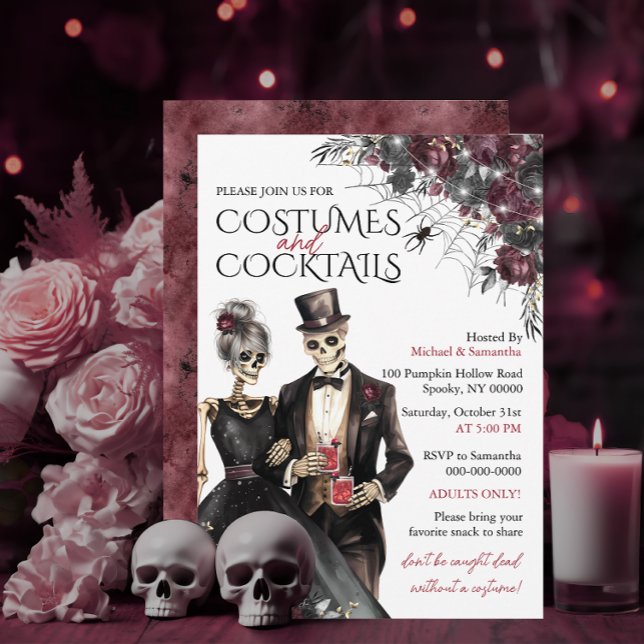 Kostüme und Cocktails Erwachsenes Halloween-Party Einladung (Von Creator hochgeladen)