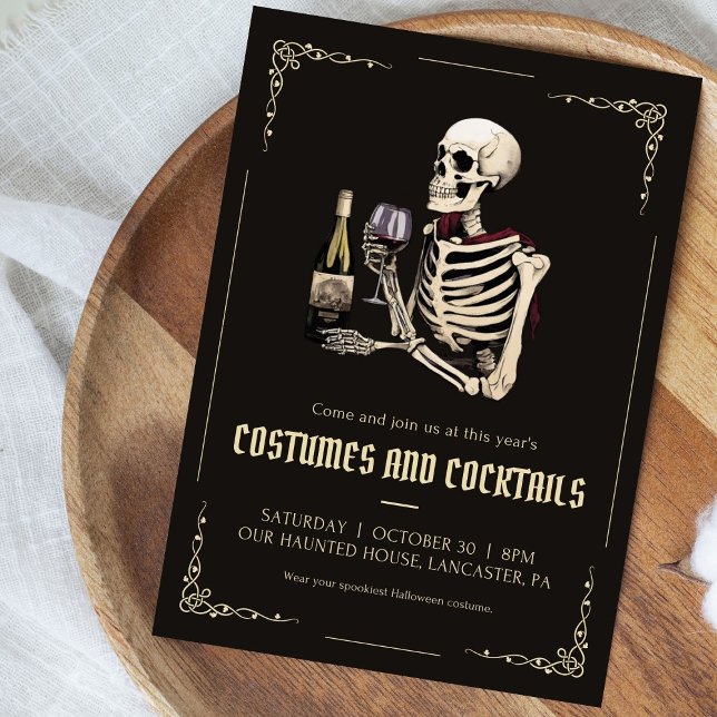 Kostüme und Cocktails Erwachsenes Halloween-Party Einladung (Von Creator hochgeladen)