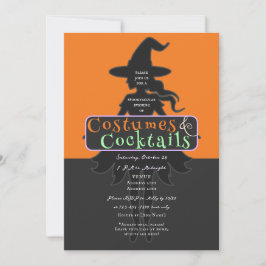 Kostüme und Cocktails Halloween Drink Up Hexen Einladung