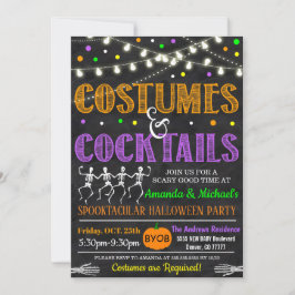 Kostüme und Cocktails Halloween Einladung
