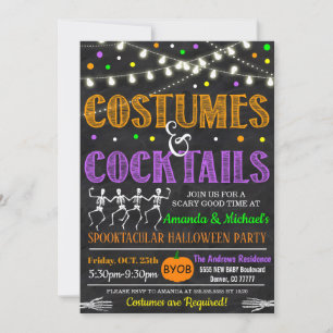 Kostüme und Cocktails Halloween-Einladung Einladung