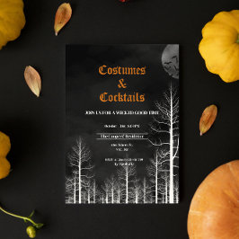 Kostüme und Cocktails Halloween-Party aus dunklem  Einladung