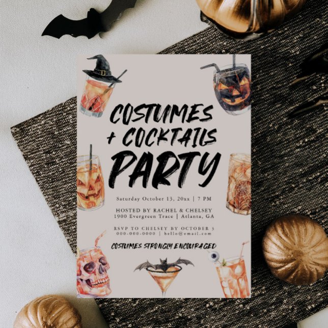 Kostüme und Cocktails Halloween-Party einladen Einladung (Von Creator hochgeladen)