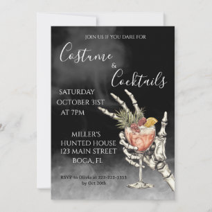 Kostüme und Cocktails Halloween-Party Einladung