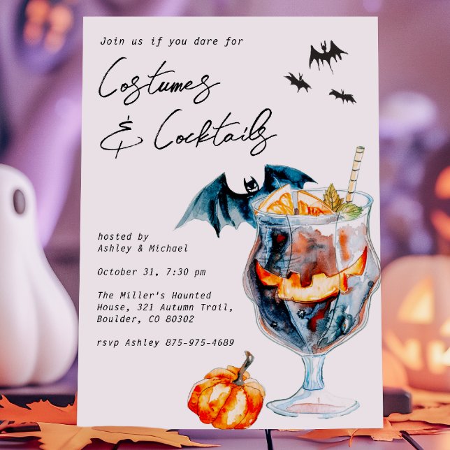 Kostüme und Cocktails Halloween-Party Einladung (Von Creator hochgeladen)