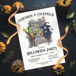 Kostüme und Cocktails Halloween-Party Einladung