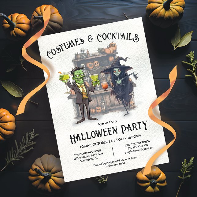 Kostüme und Cocktails Halloween-Party Einladung (Von Creator hochgeladen)