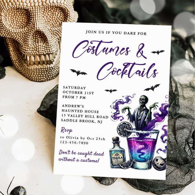 Kostüme und Cocktails Halloween-Party Einladung (Von Creator hochgeladen)