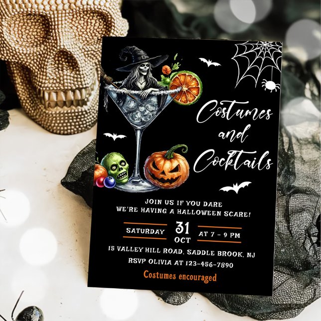 Kostüme und Cocktails Halloween-Party Einladung (Von Creator hochgeladen)