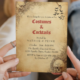 Kostüme und Cocktails I Skull Halloween-Party Einladung
