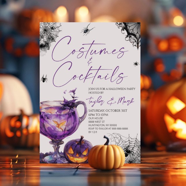 Kostüme und Cocktails Spookes Halloween-Party Einladung (Von Creator hochgeladen)