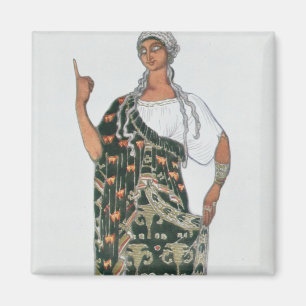Kostümentwurf von Phedre, 1917 (Farbelitho) Magnet