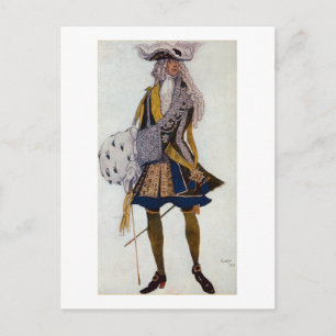 Kostümgestaltung für den König, im Garten, von S Postkarte