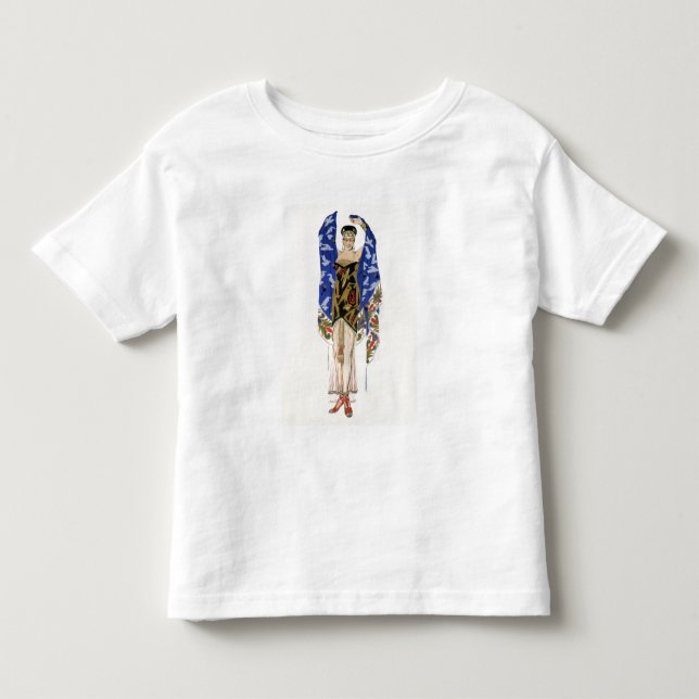 Kostümgestaltung für ein Tanzmädchen (Farblitho) Kleinkind T-shirt (Vorderseite)