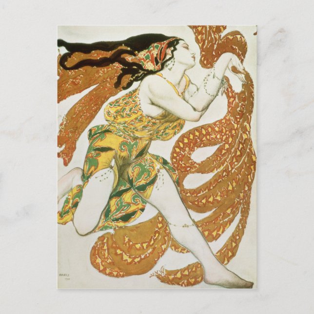 Kostümgestaltung für einen Bacchante in 'Narcisse' Postkarte (Vorderseite)
