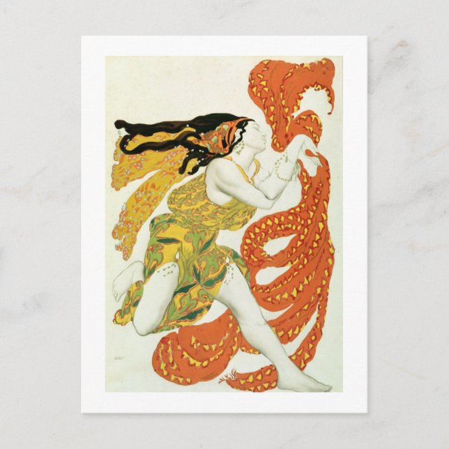 Kostümgestaltung für einen Bacchante in 'Narcisse' Postkarte (Vorderseite)