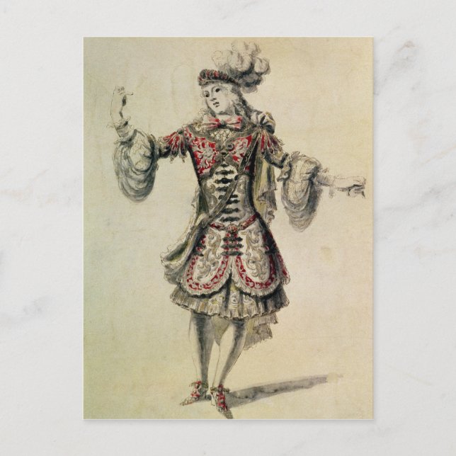 Kostümgestaltung für einen männlichen Tänzer, c.16 Postkarte (Vorderseite)