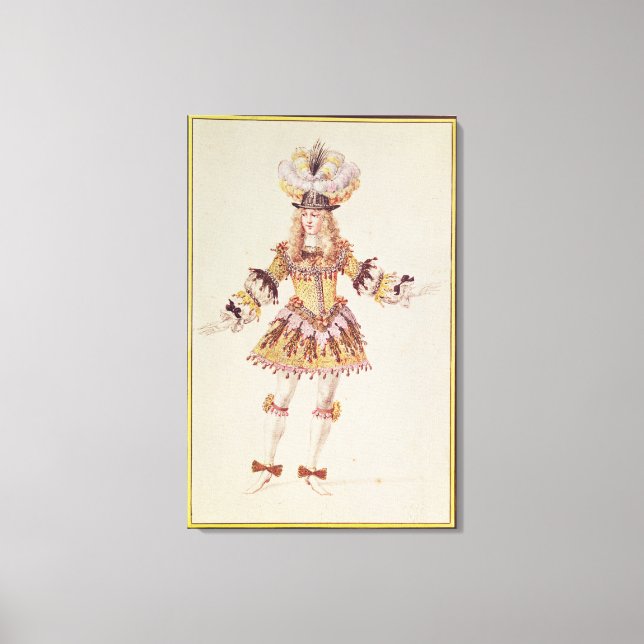 Kostümgestaltung für männliche Tänzerin, c.1660 Leinwanddruck (Vorderseite)