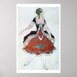 Kostümieren Sie Entwurf für die Prinzessin Aurora, Poster