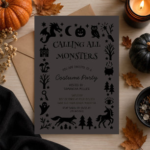 Kostümparty zum Halloween-Fest 'Alle Monster komme Einladung