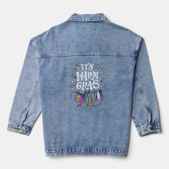 Kostümperlen Mardi Gras Jeansjacke (Rückseite)