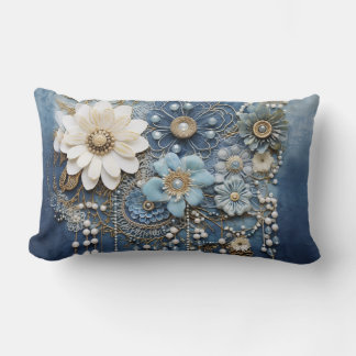 Kostümschmuck auf Blue Denim Lendenkissen