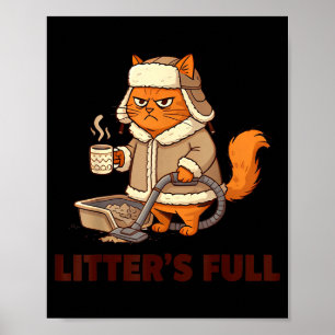 Kot voll lustige Katzenliebhaber Weihnachten Xmas Poster