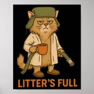 Kot voll lustiger Katzen-Weihnachts-Humor-Zitat Poster